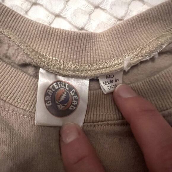 Grateful Dead Crewneck Sweatshirt Size Med. Tie-Dye Green Tan Pink Deadhead Bear - Picture 4 of 8